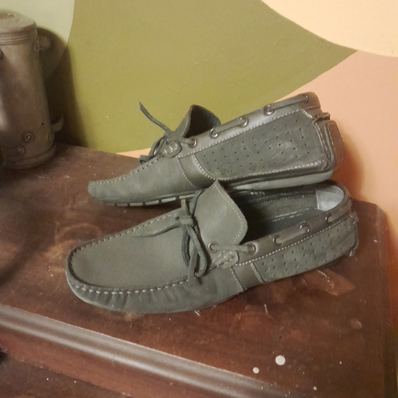 Steve Madden gray microsuede driving moccasins,  size 10 - Picture 2 of 6